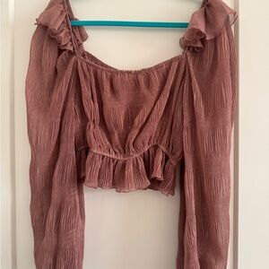 Women's Ruffled Mauve Top
